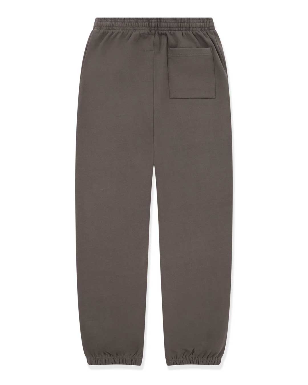 Sp5der P*nk V1 Sweatpants slate grey, plain slate grey back with a single patch pocket, back view