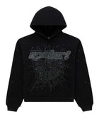 Sp5der P*nk V2 Rhinestone Hoodie Black