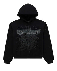 Sp5der P*nk V2 Rhinestone Hoodie Black