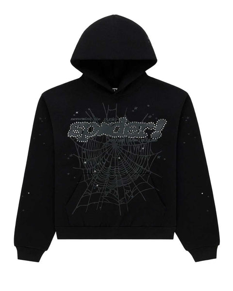 Sp5der P*nk V2 Rhinestone Hoodie Black – Restock AR