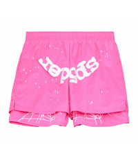 Sp5der Pink OG Web Double Layer Short front