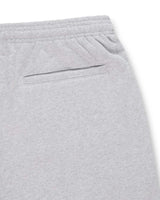 Sp5der Rhinestone Beluga V2 Wide Leg Sweatpants heather grey, close-up of the back welt pocket and elastic waistband