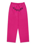 Sp5der Rhinestone OG Logo V2 Wide Leg Sweatpants Pink