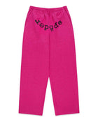 Sp5der Rhinestone OG Logo V2 Wide Leg Sweatpants Pink