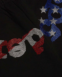 Sp5der Rhinestone OG Web Long Shorts Onyx