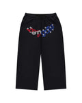 Sp5der Rhinestone OG Web Long Shorts Onyx