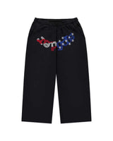 Sp5der Rhinestone OG Web Long Shorts Onyx