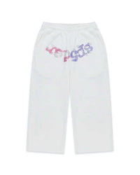 Sp5der Rhinestone OG Web Long Shorts White