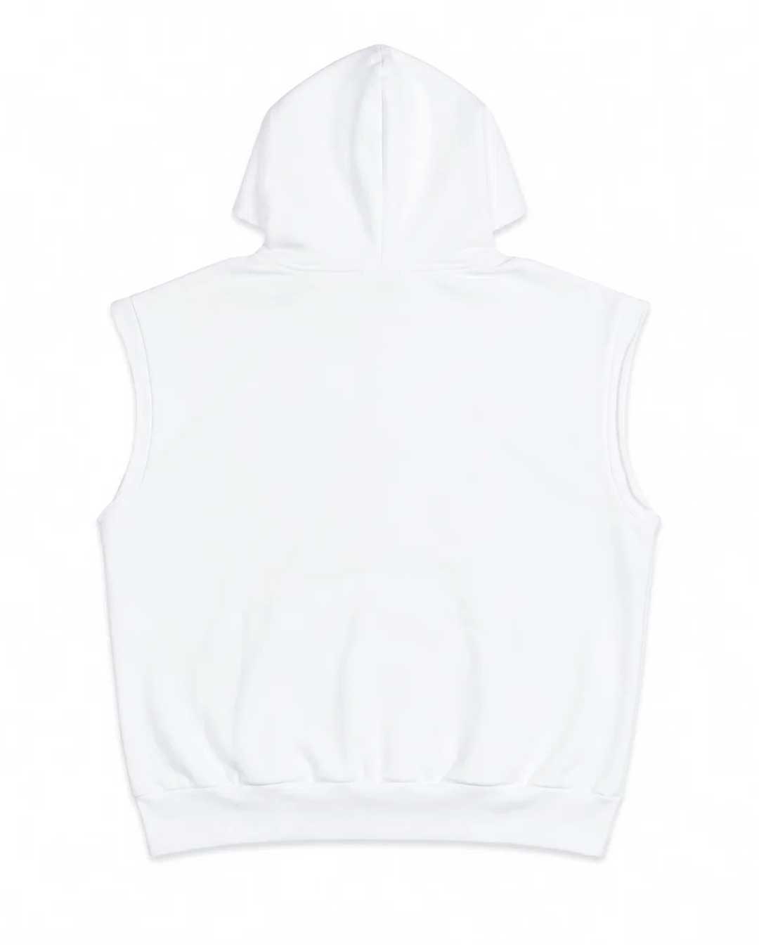 Sp5der Rhinestone OG Web Sleeveless Hoodie White