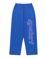 Sp5der Rhinestone Punk V2 Sweatpants Blue