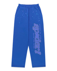 Sp5der Rhinestone Punk V2 Sweatpants Blue