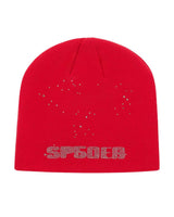 Sp5der Rhinestone Silk Skully Red