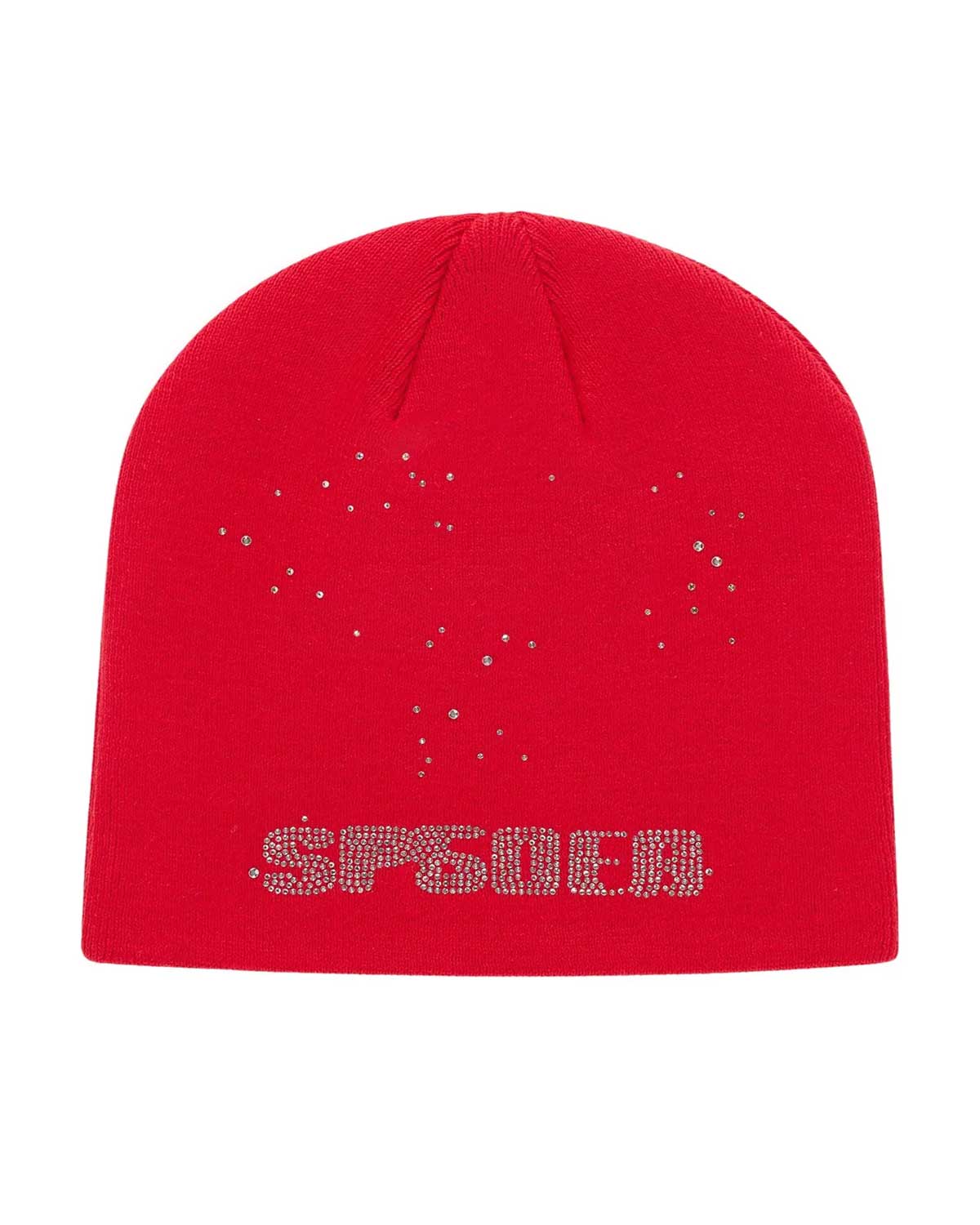 Sp5der Rhinestone Silk Skully Red