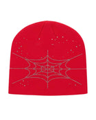 Sp5der Rhinestone Silk Skully Red