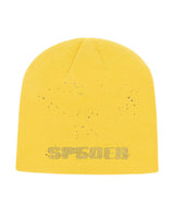 Sp5der Rhinestone Silk Skully Yellow