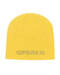Sp5der Rhinestone Silk Skully Yellow