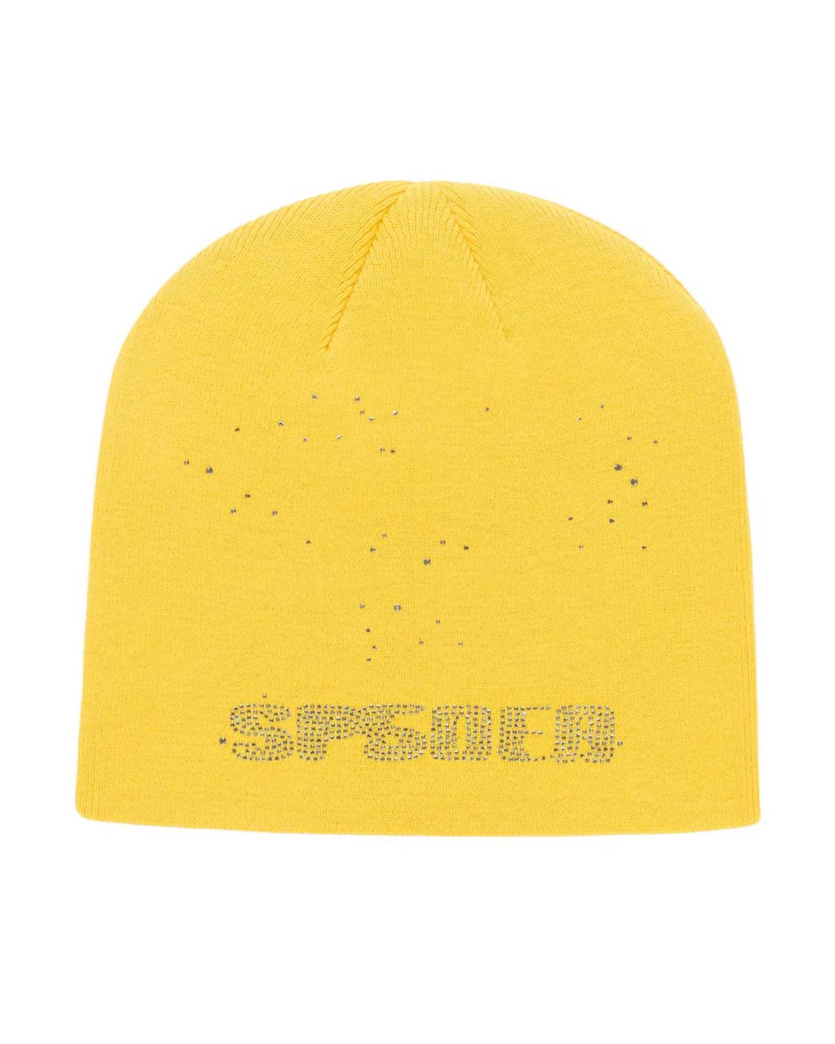 Sp5der Rhinestone Silk Skully Yellow