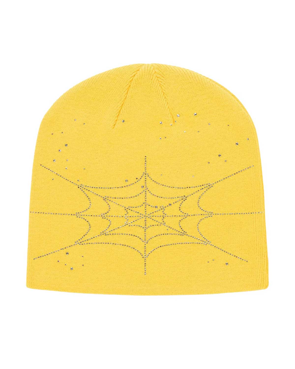 Sp5der Rhinestone Silk Skully Yellow