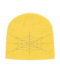 Sp5der Rhinestone Silk Skully Yellow