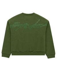 Sp5der Rhinestone TM Crewneck Xanadu Green
