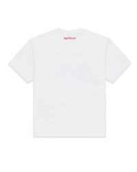 Sp5der Scribble Tee white, plain back view with a small red spöder script below the collar