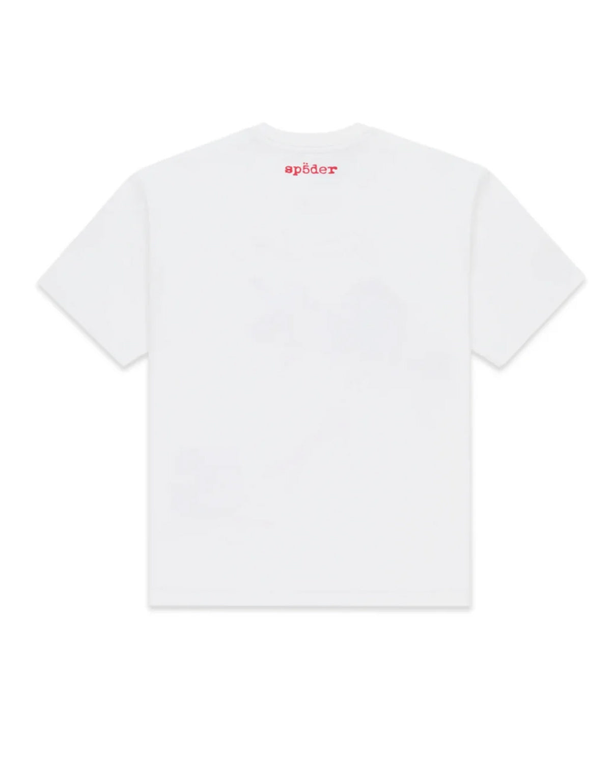Sp5der Scribble Tee white, plain back view with a small red spöder script below the collar