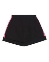 Sp5der Soccer Double Layer Shorts black, plain black back with pink side panels, back view