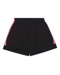 Sp5der Soccer Double Layer Shorts black, plain black back with pink side panels, back view