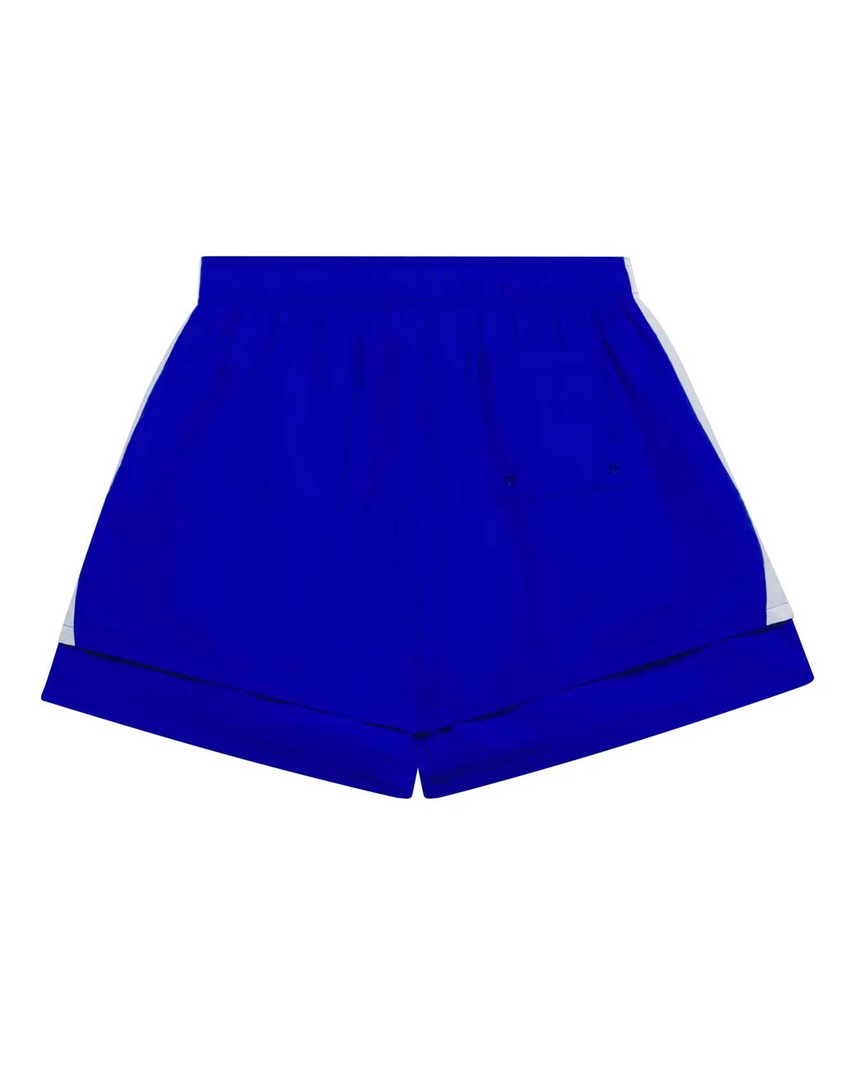 Sp5der Soccer Double Layer Shorts blue, plain royal blue back with white side panels, back view