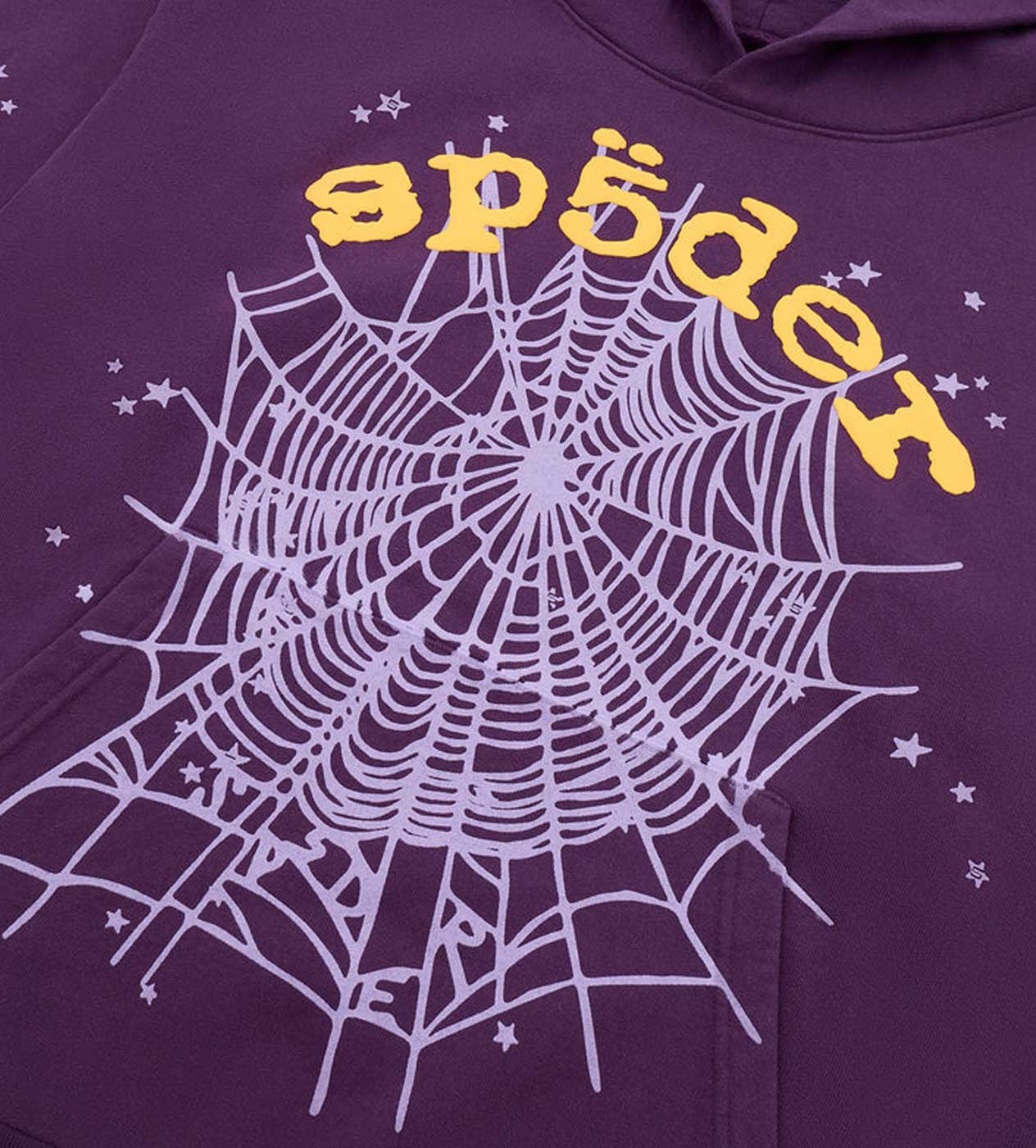 注目■SP5DER■大人気 PURPLE STAR OG WEB V2 HOODIE 国内発送 Sp5der Star OG Web Purple V2 Hoodie - Spider Clothing
