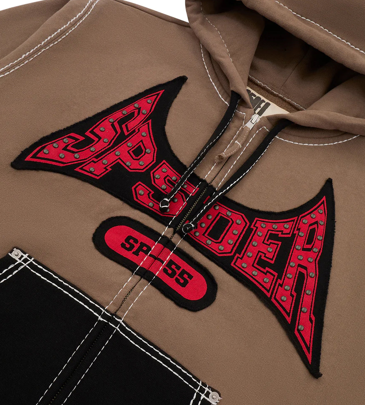 Sp5der T&F Zip-Up Hoodie Brown/Red – Restock AR