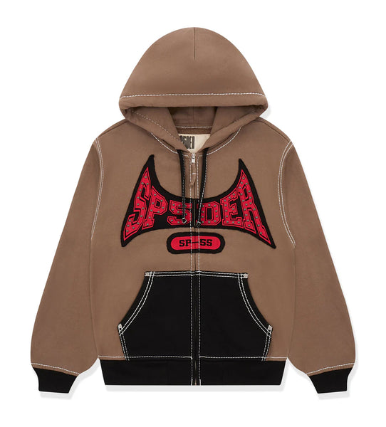 Sp5der-T_F-Zip-Up-Hoodie-Brown