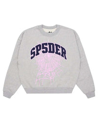 Sp5der Varsity Web Crewneck Heather Grey