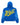 Sp5der Wait 5 Hoodie blue, back view with an oversized yellow Wait script and spiderweb sleeves