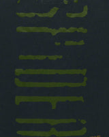 Sp5der Wait L/S Tee black, close-up of the stacked green distressed back print