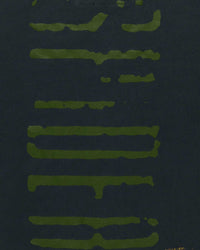 Sp5der Wait L/S Tee black, close-up of the stacked green distressed back print