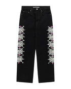 Sp5der Web Stone Denim Pants Black