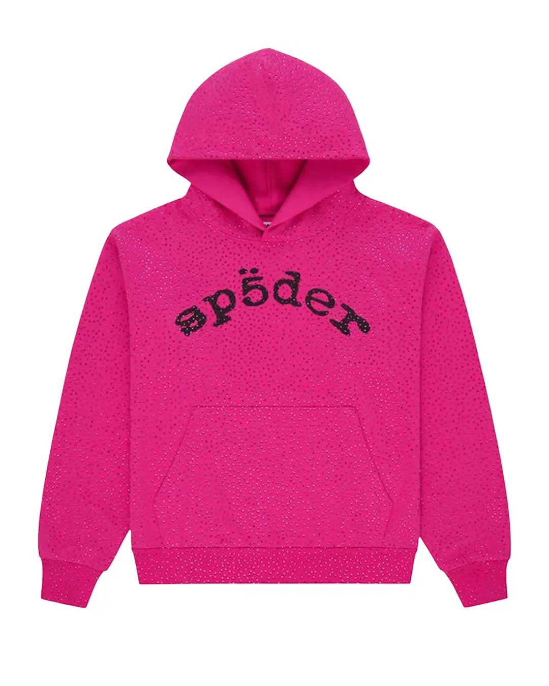 Sp5der Webstone AOP Rhinestone Hoodie Pink