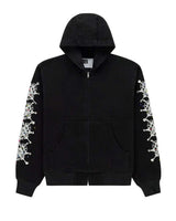 Sp5der Webstone Hooded Denim Work Jacket Black