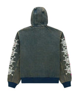 Sp5der Webstone Hooded Denim Work Jacket Indigo