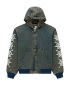 Sp5der Webstone Hooded Denim Work Jacket Indigo