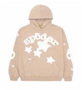 Product Image Of Sp5der Worldwide Beluga Brown Hoodie Front