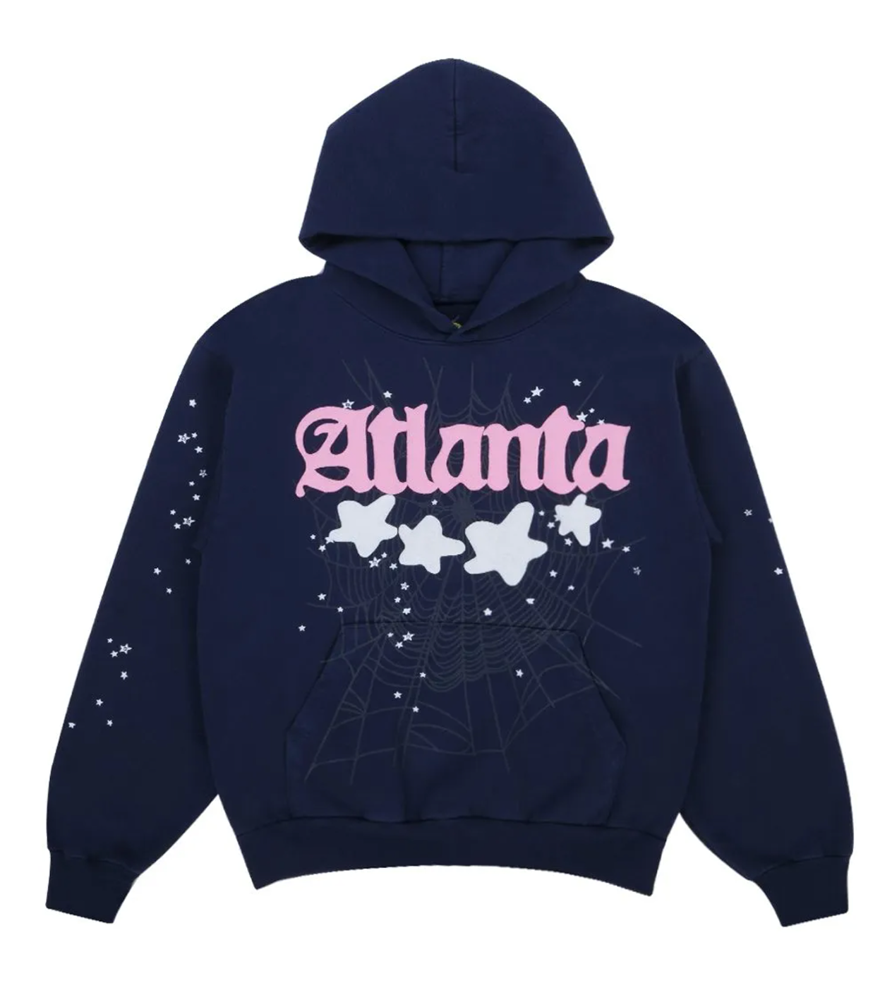 Product Image Of Sp5der Worldwide Atlanta Hoodie Navy Front View