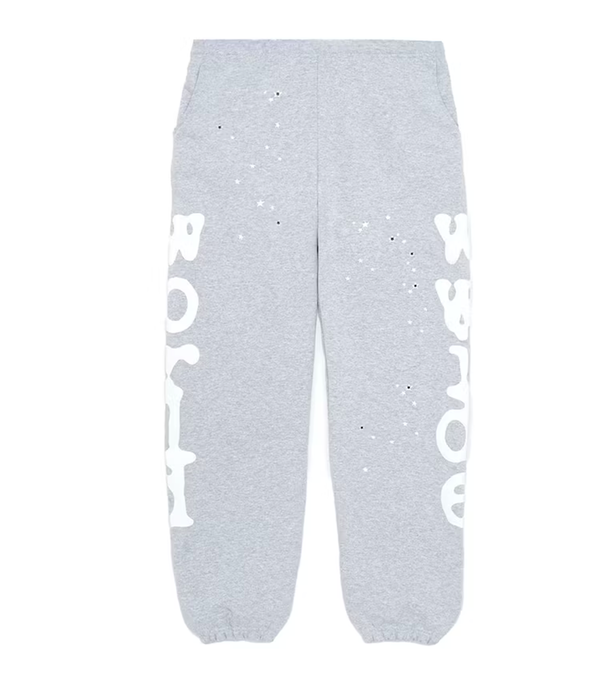 Sp5der Worldwide Beluga Sweatpants Heather Grey Front View