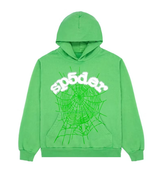 Product Image of Sp5der Web Hoodie Slime Green Front View