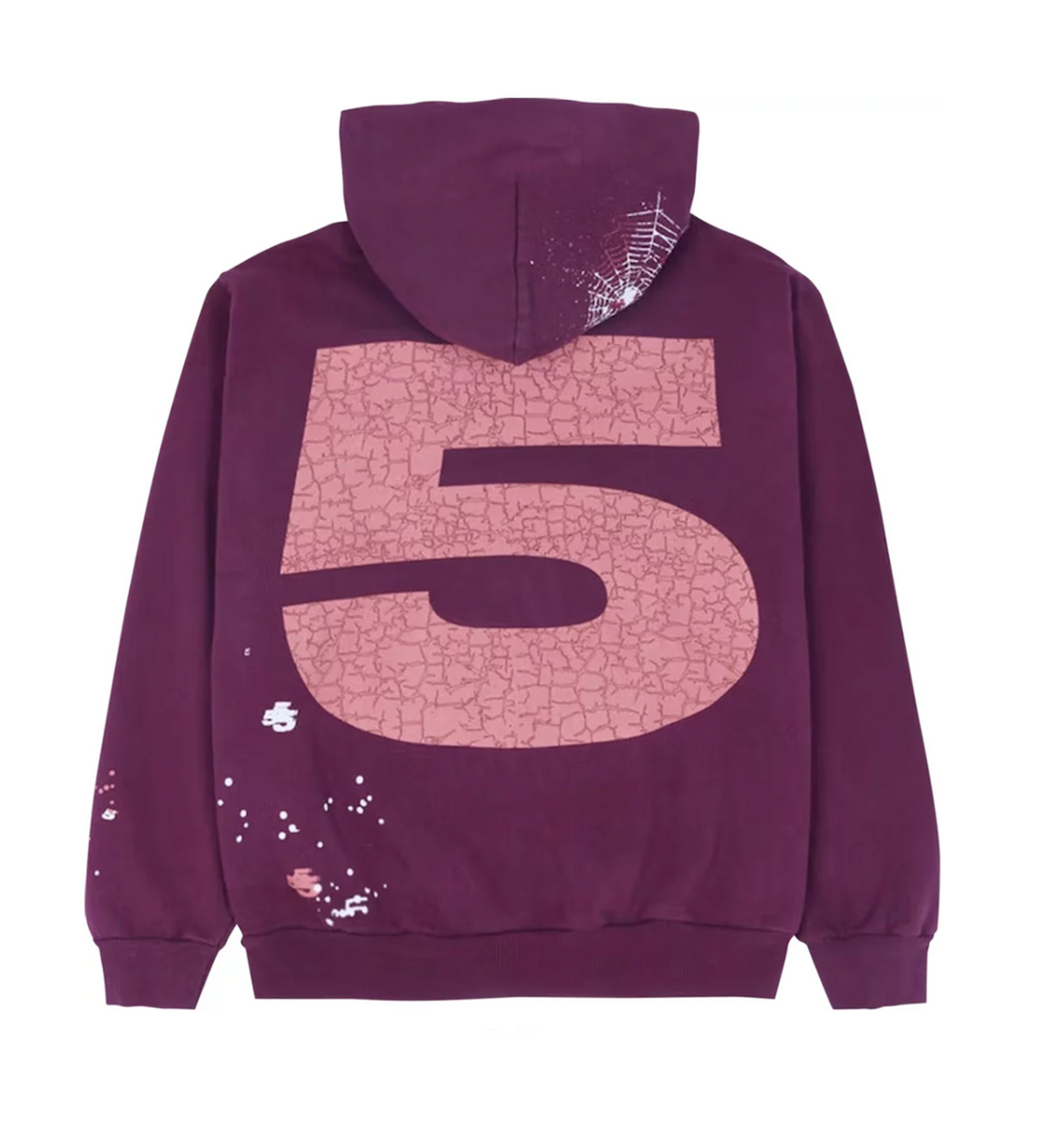 Product Image Of Sp5der Nocturnal Highway Hoodie Dark Purple Back View