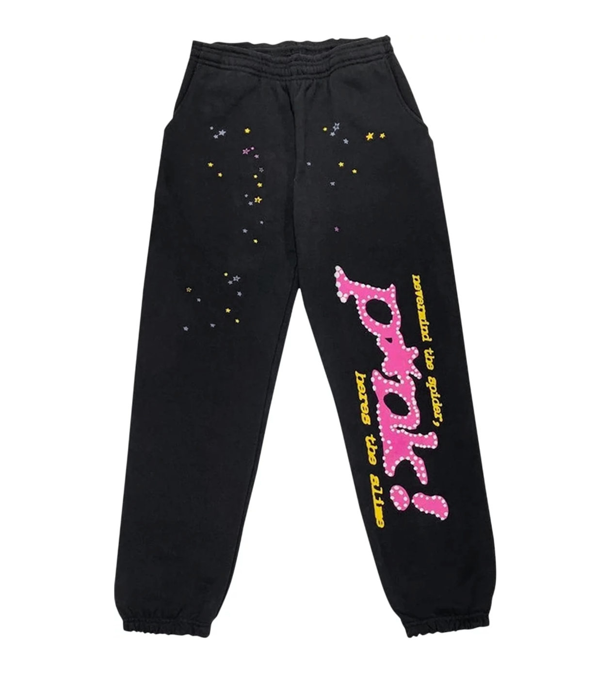 Product Image Of Sp5der P*nk Sweatpants Black Front View