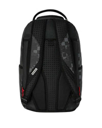 Sprayground 4AM Red Shark Backpack, back view showing padded shoulder straps