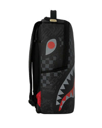 Sprayground 4AM Red Shark Backpack, full side profile