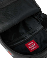 Sprayground 4AM Red Shark Backpack, interior lining and compartments